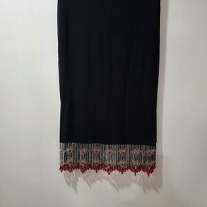 Source Unknown Black Skirt with Red and Silver Details